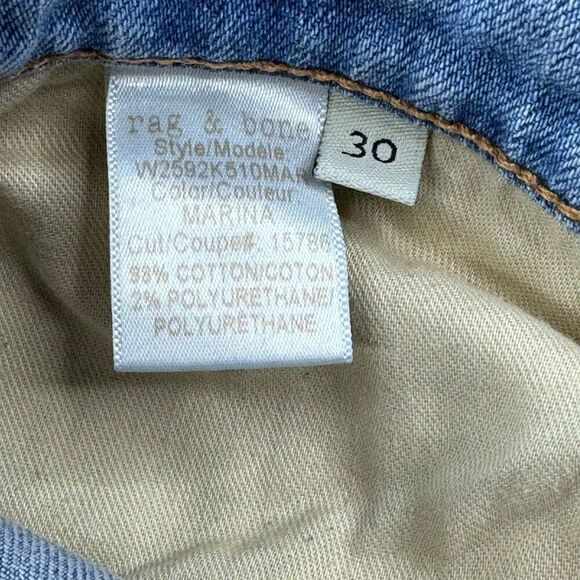 Rag & Bone Dre Capri Distressed Raw Hem Marina Wash - Picture 5 of 15
